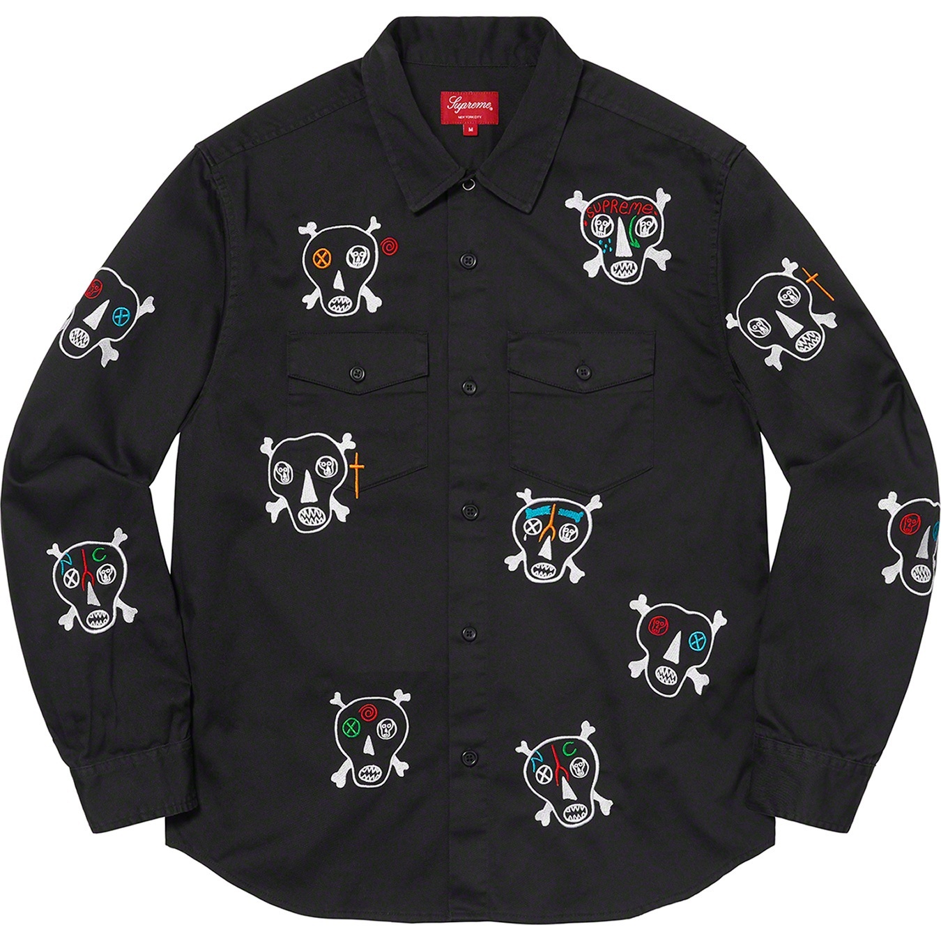 Clayton Patterson/Supreme Skulls Embroidered Work Shirt view 5